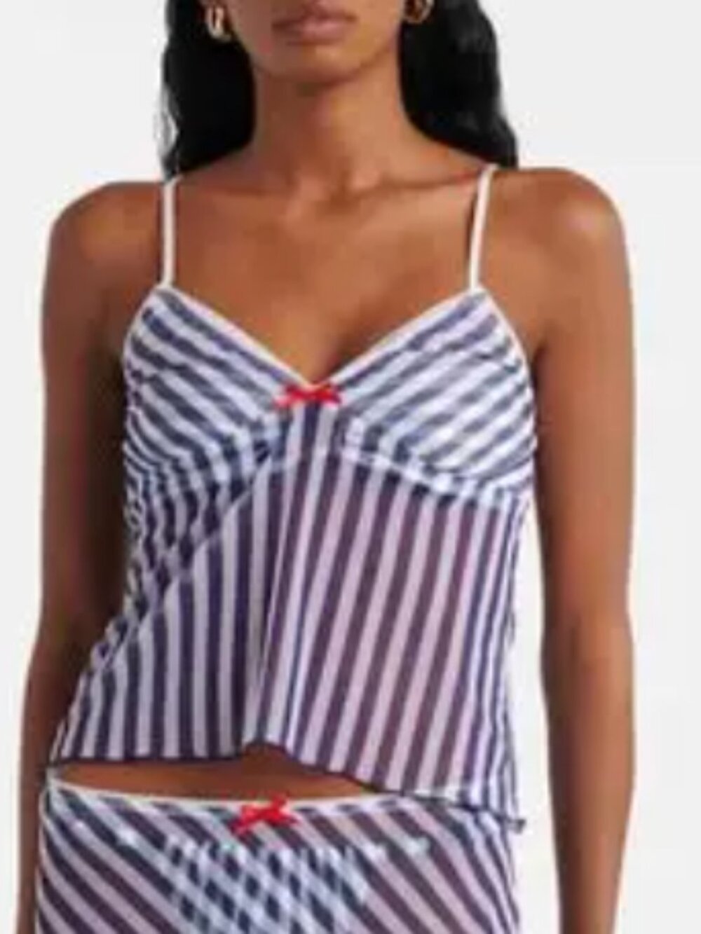 NWT BANANHOT Solay Striped Crop Top Ocean Stripes XS